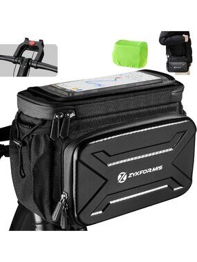 Water-Resistant Bike Handlebar Bag with Touch Screen Holder & Reflective Pouch